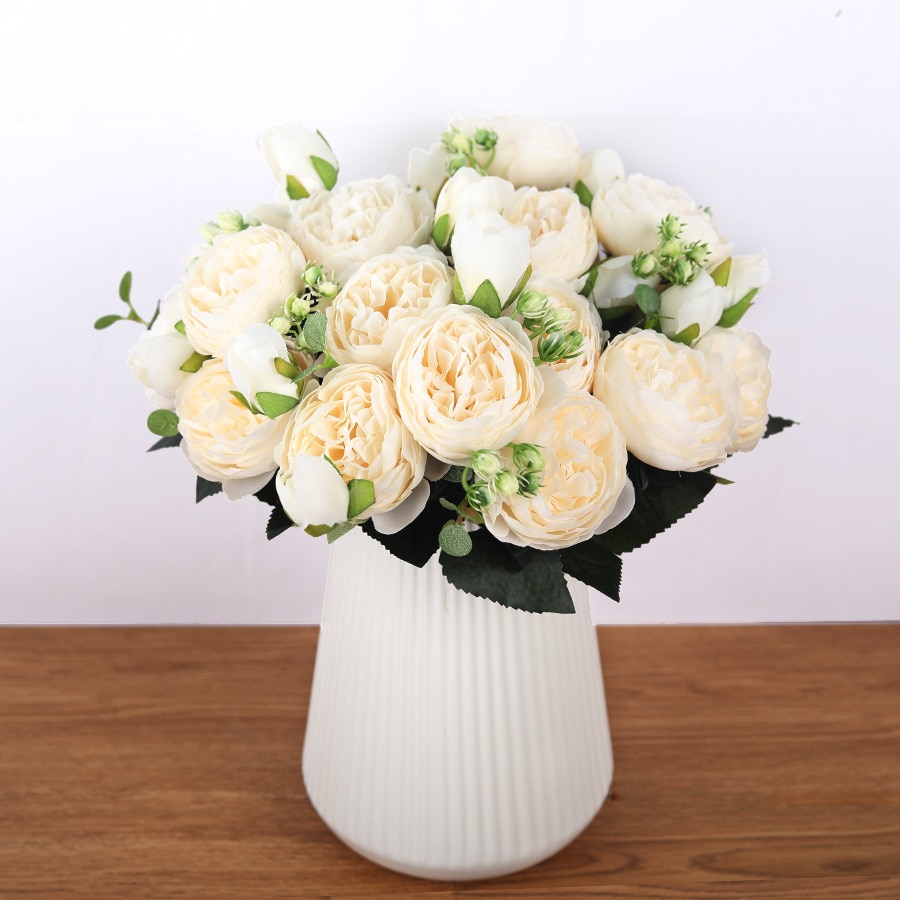 Silk Artificial Peony Flowers Set